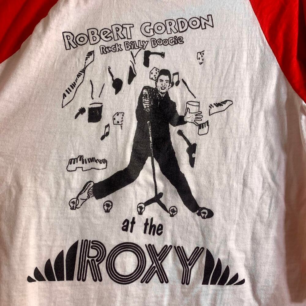vintage 1978 ROBERT GORDON Rock Billy Boogie The Roxy 3/4 sleeve tee shirt XL